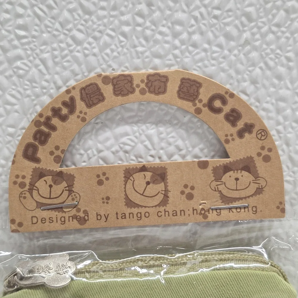 Tango Chan Party Cat White Cat Green Change Coin Purse